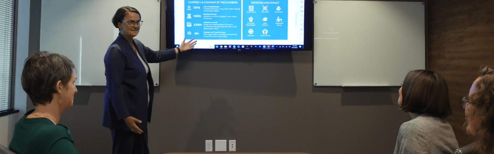 woman giving presentation